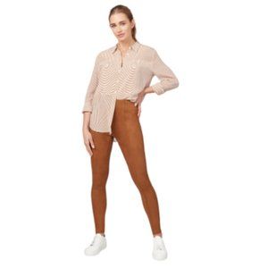 Spanx High Rise Faux Suede Leggings Rich Caramel Large